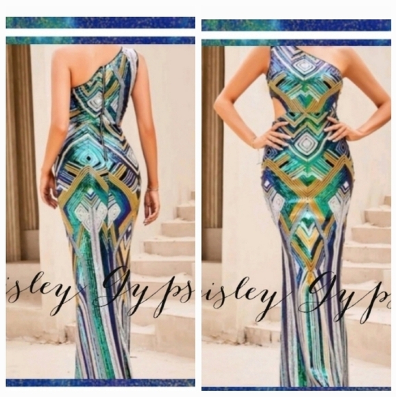 Stunning One Shoulder Sequin Mermaid Formal Gown - Picture 1 of 12